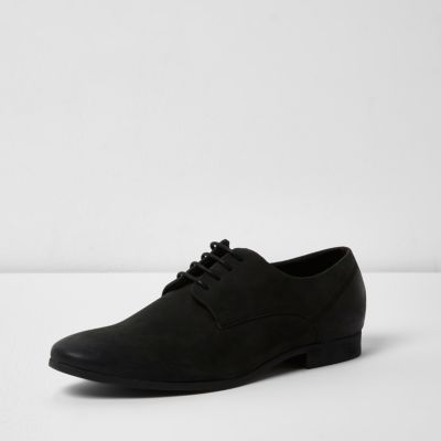 Black nubuck leather smart shoes